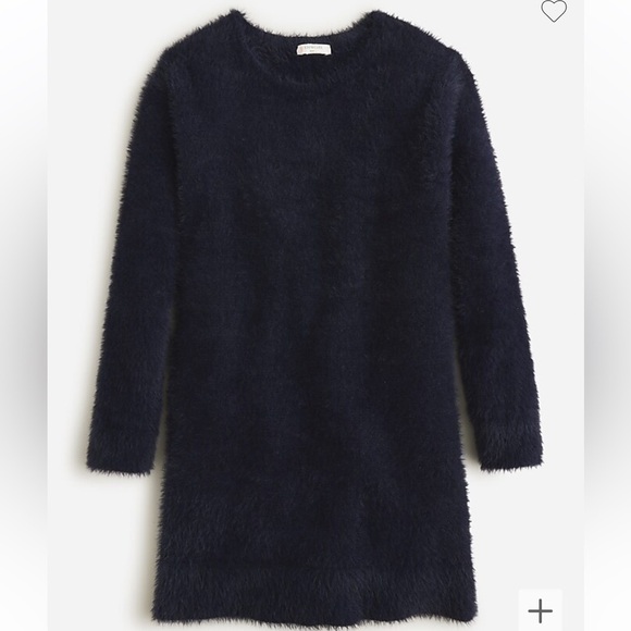 NWOT j crew girls navy blue fuzzy sweater dress - Picture 1 of 3